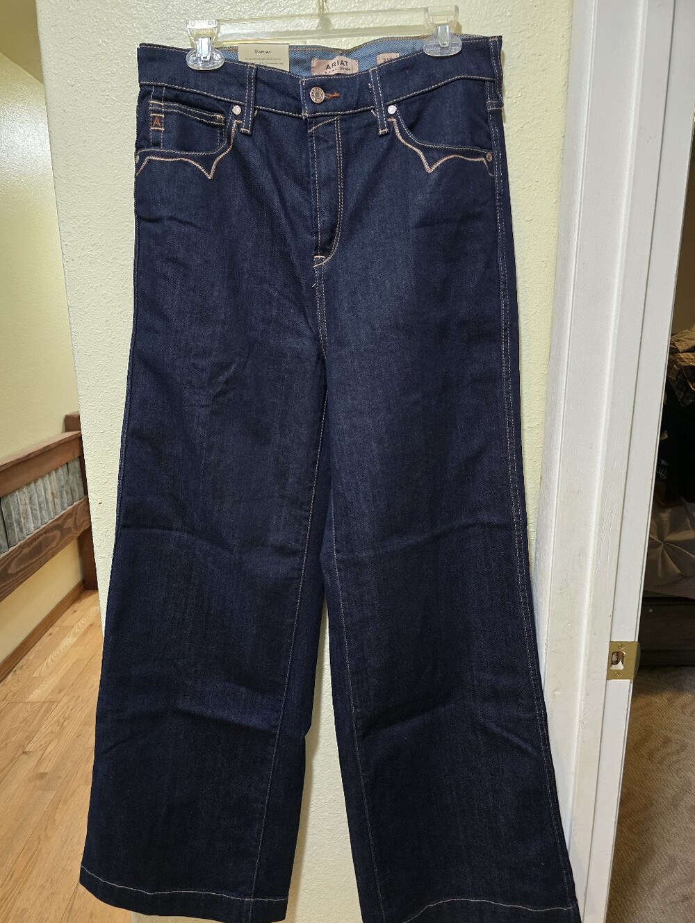 Ariat Veronica Dark Indigo Wide-Leg Jeans with Contrast Stitching